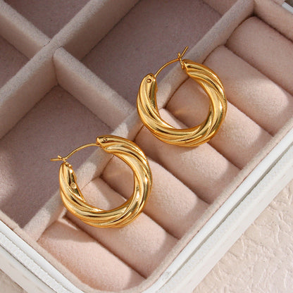 Marie – Boucles d’Oreilles Créoles Torsadées