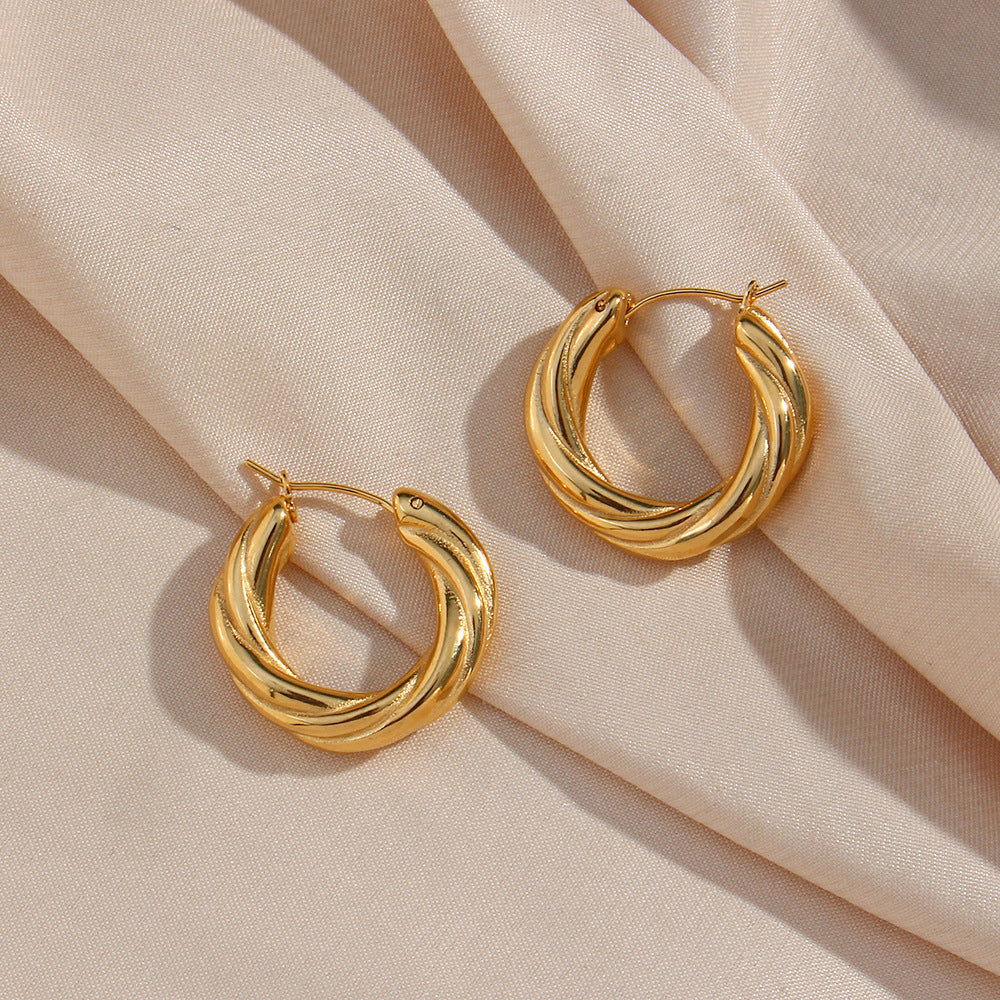Marie – Boucles d’Oreilles Créoles Torsadées