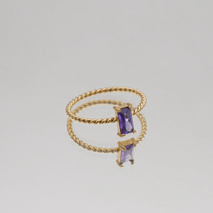 Selin – Bague Pierre Fine Torsadée