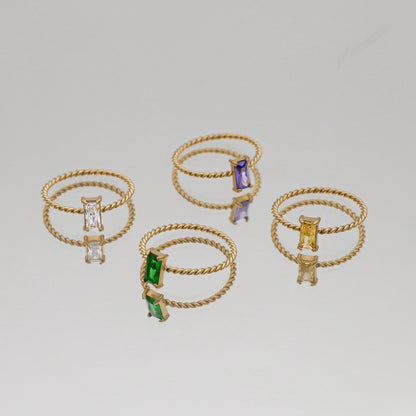 Selin – Bague Pierre Fine Torsadée