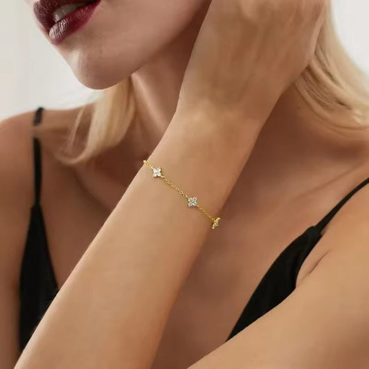 Soline – Bracelet Chaîne en Cristal Clair