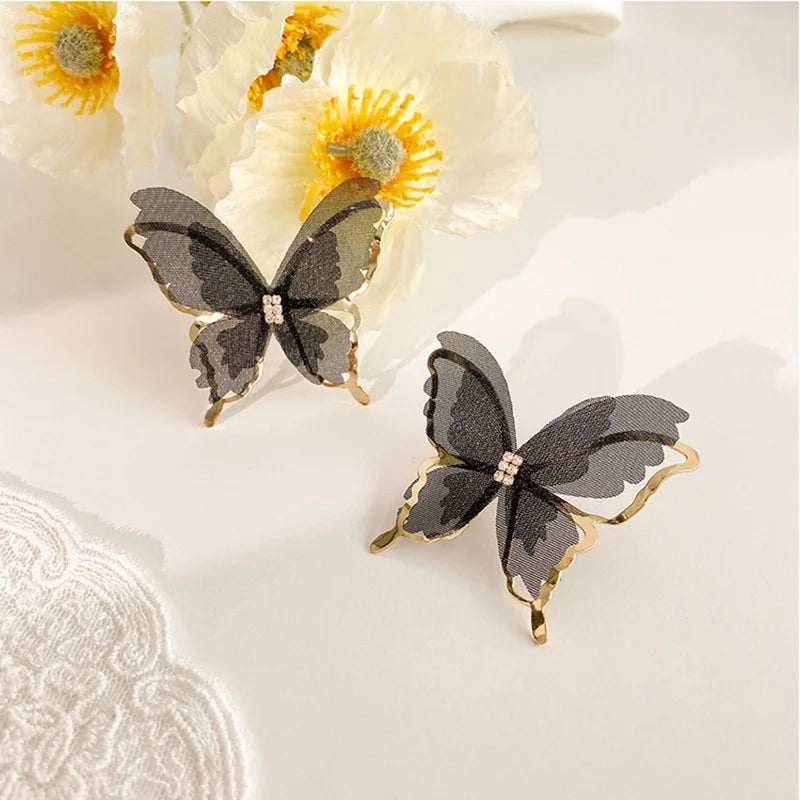 Jean – Boucles d’Oreilles Papillon en Maille Aérienne