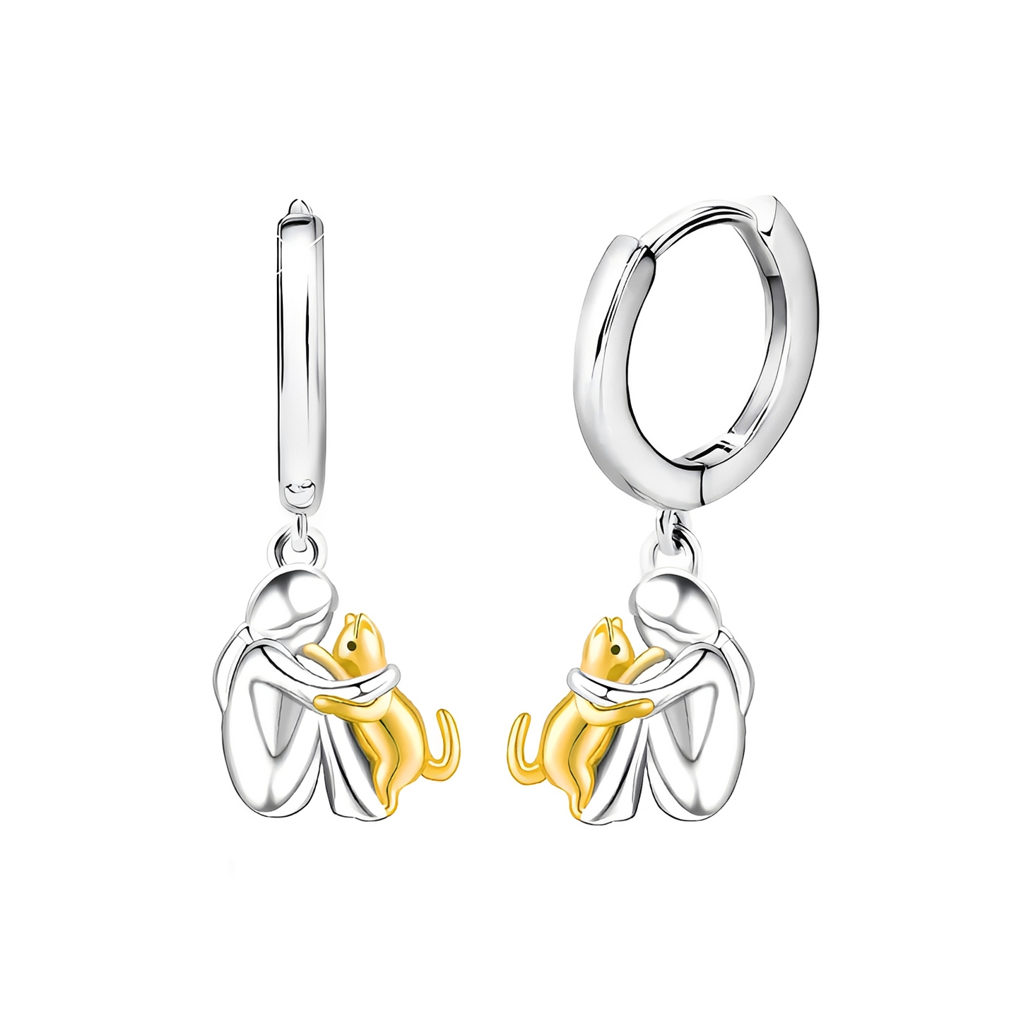 Miko – Boucles d'Oreilles Chat Bicolores