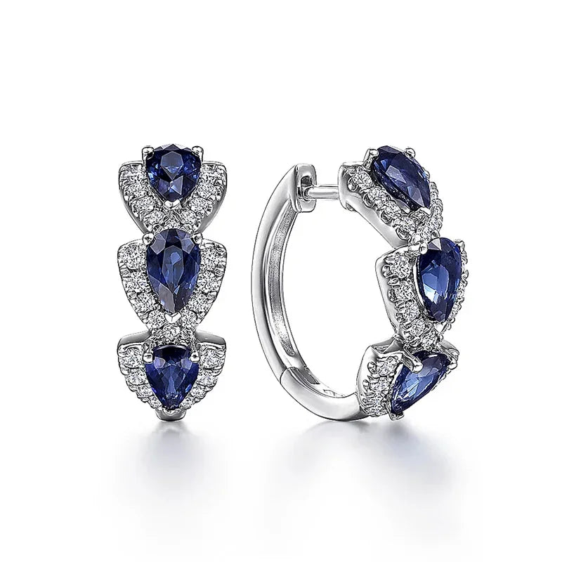 Ellie – Boucles d’Oreilles Royal Saphir Élégantes