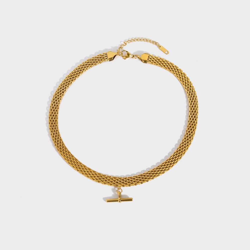 Daria – Collier en Maille avec Fermoir T-Bar