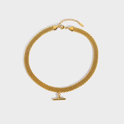 Daria – Collier en Maille avec Fermoir T-Bar