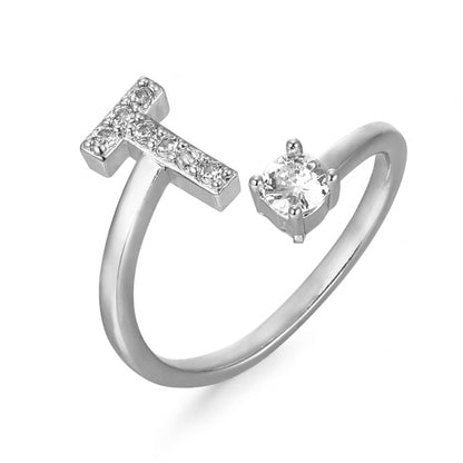 Hinako – Bague Initiale Ajustable Femme