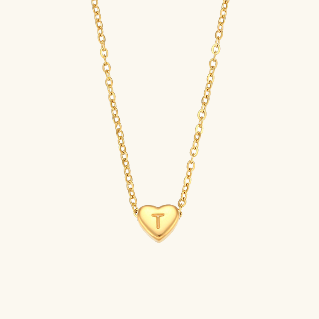 Arielle – Collier Cœur Initiale Doré