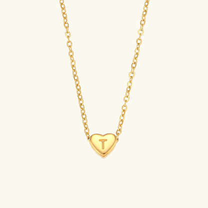 Arielle – Collier Cœur Initiale Doré