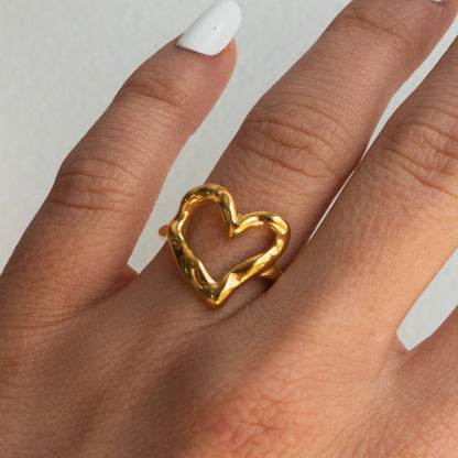 Ren – Bague en Acier Titane Plaqué Or Non-Faible