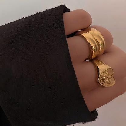 Valentina – Bague Index en Titane Plaqué Or 18K Large