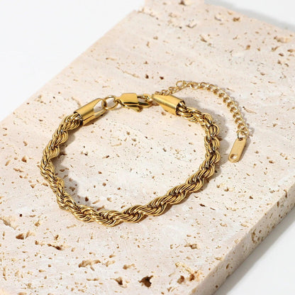 Frankie – Bracelet Corde Torsadée Élégant