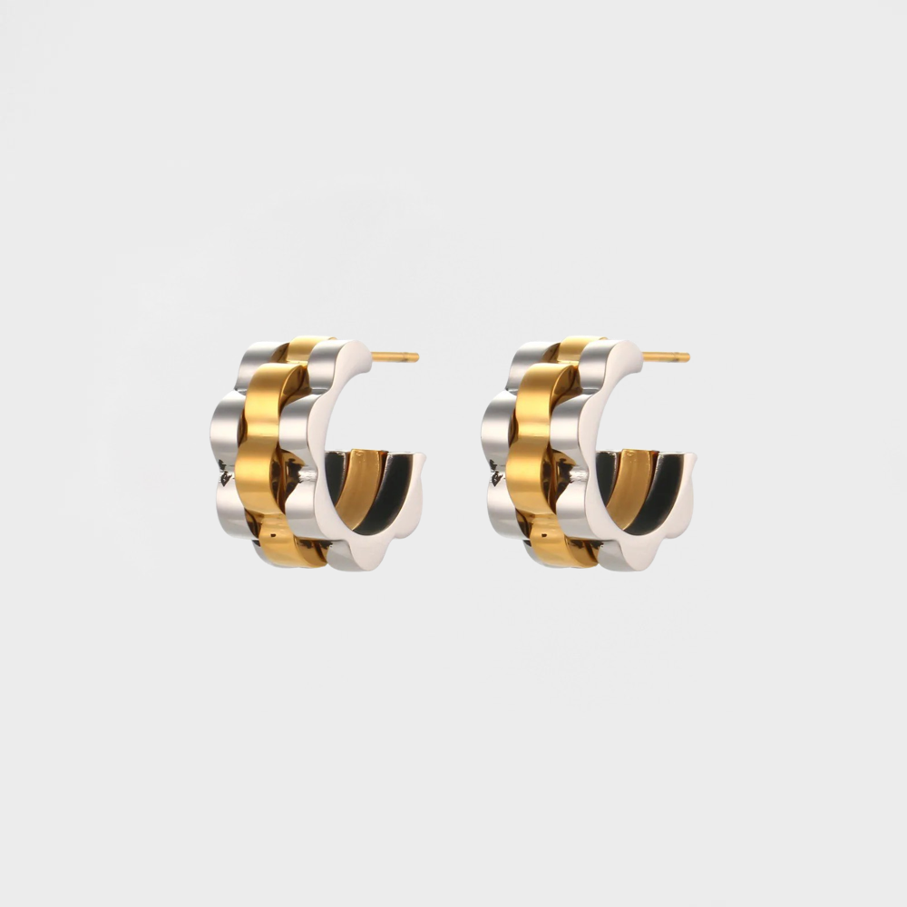 Cheska – Boucles d'Oreilles Créoles Style Bracelet de Montre