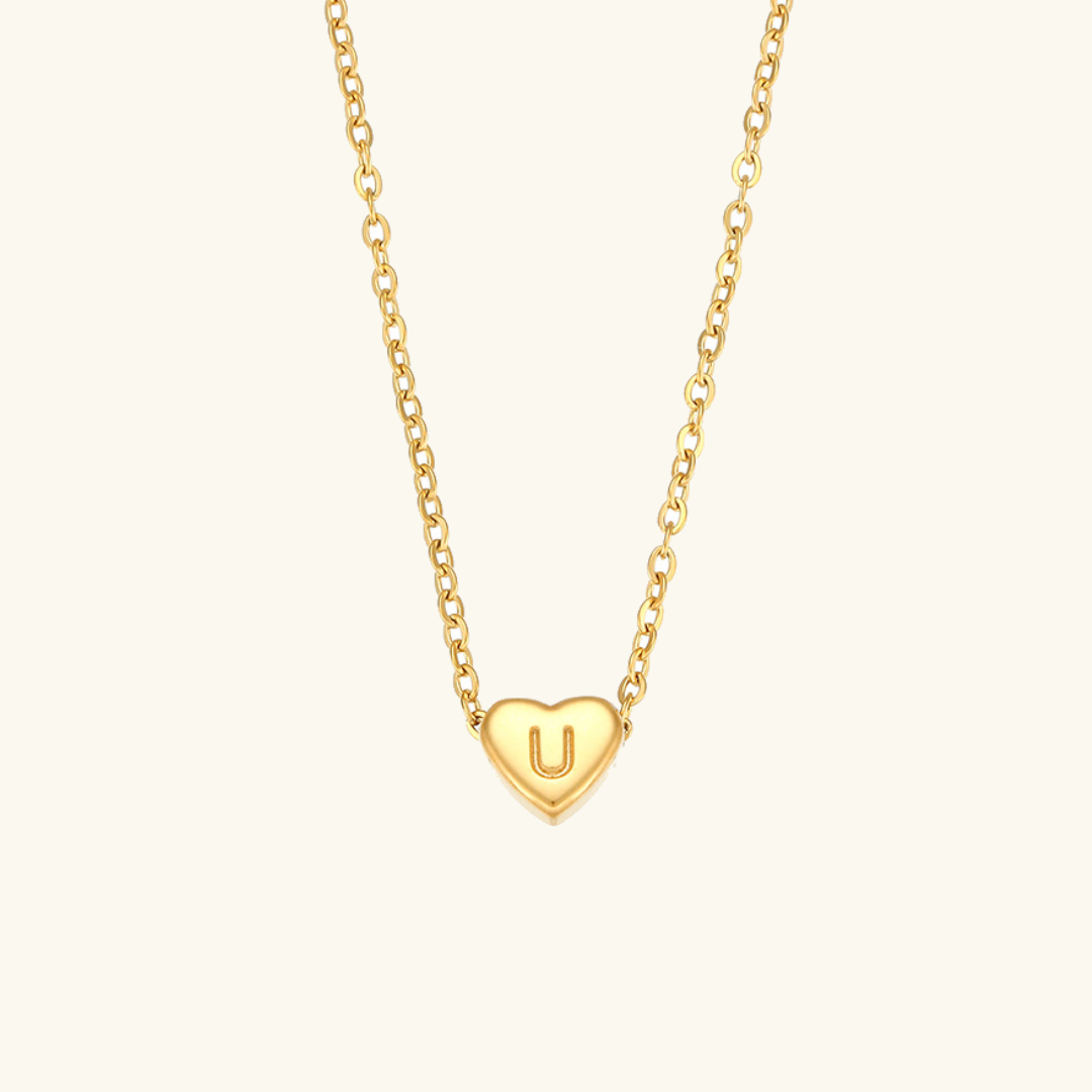 Arielle – Collier Cœur Initiale Doré