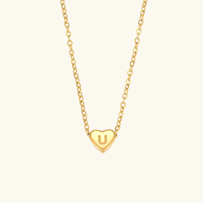 Arielle – Collier Cœur Initiale Doré