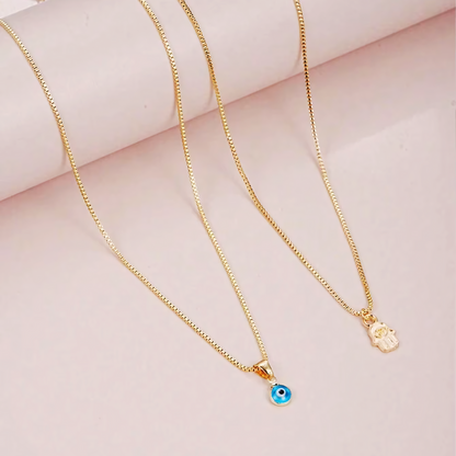 Sahar – Collier Deux Rangs Mauvais Œil