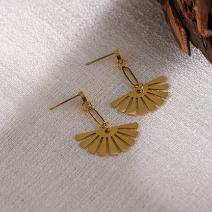 Clous d'oreilles Floral Drop - Boucles d'oreilles en forme d'éventail