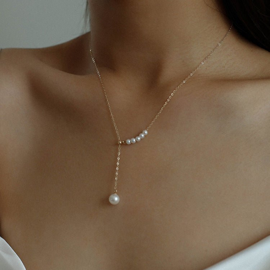Collier en perles d'eau - Collier superposé de perles