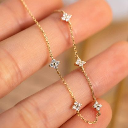 Bracelet en fleur de zirconium - Bracelet minimaliste