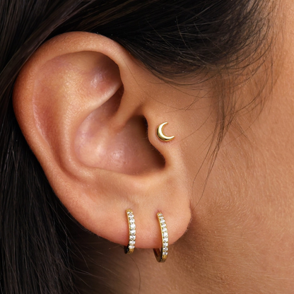 Boucles d'oreilles Lune - Petites boucles d'oreilles en forme de lune