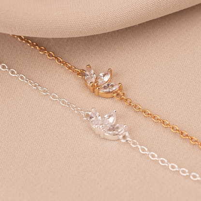 Trois Fleurs de Zircon - Bracelet Chaîne