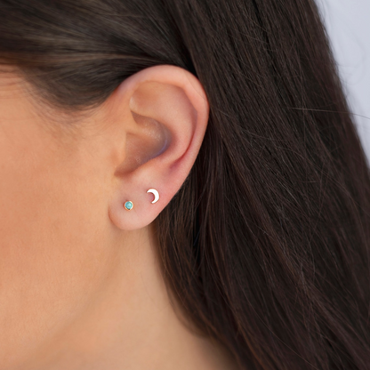 Boucles d'oreilles Lune - Petites boucles d'oreilles en forme de lune