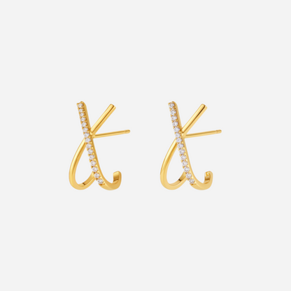 Ayla – Boucles Croisées Pavées de Cristaux