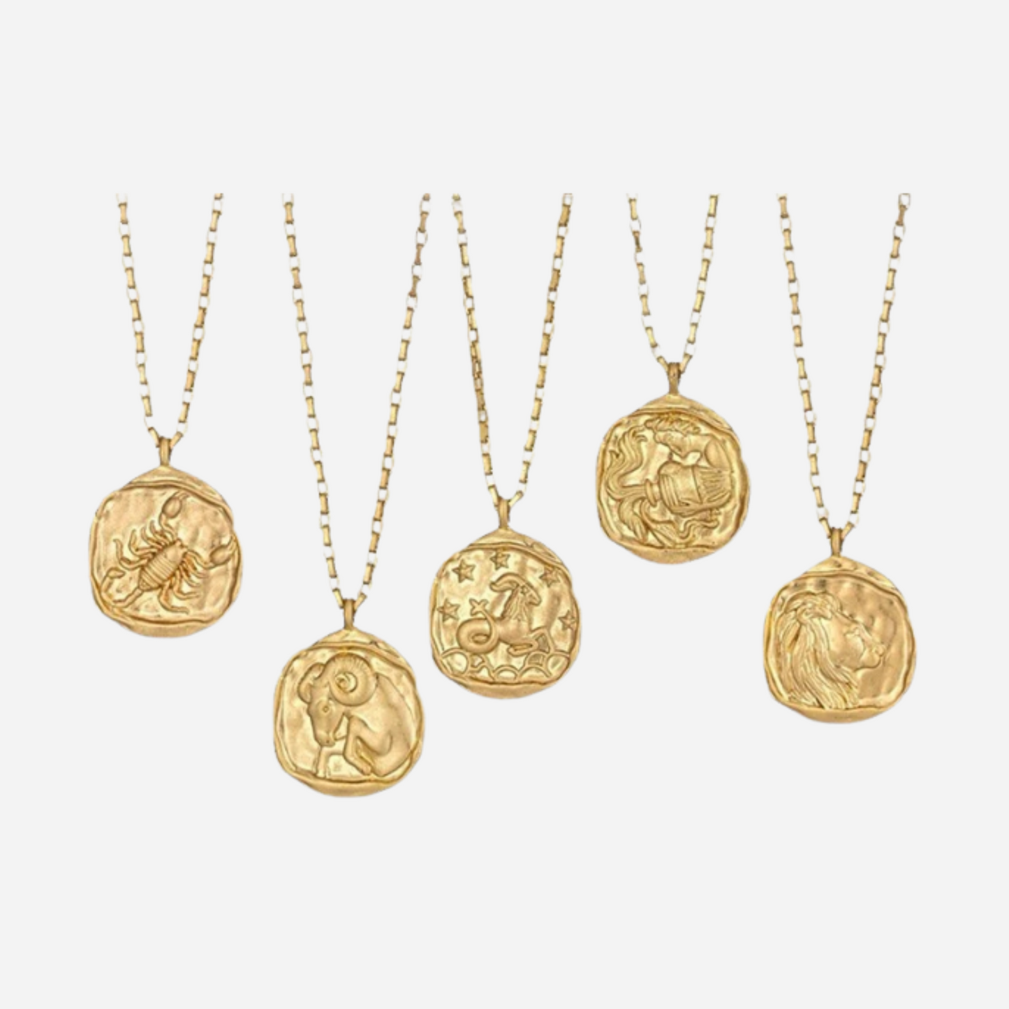 Zeki – Collier Médaillon Zodiaque Doré
