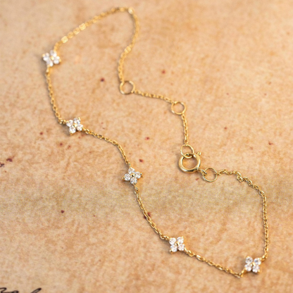 Bracelet en fleur de zirconium - Bracelet minimaliste