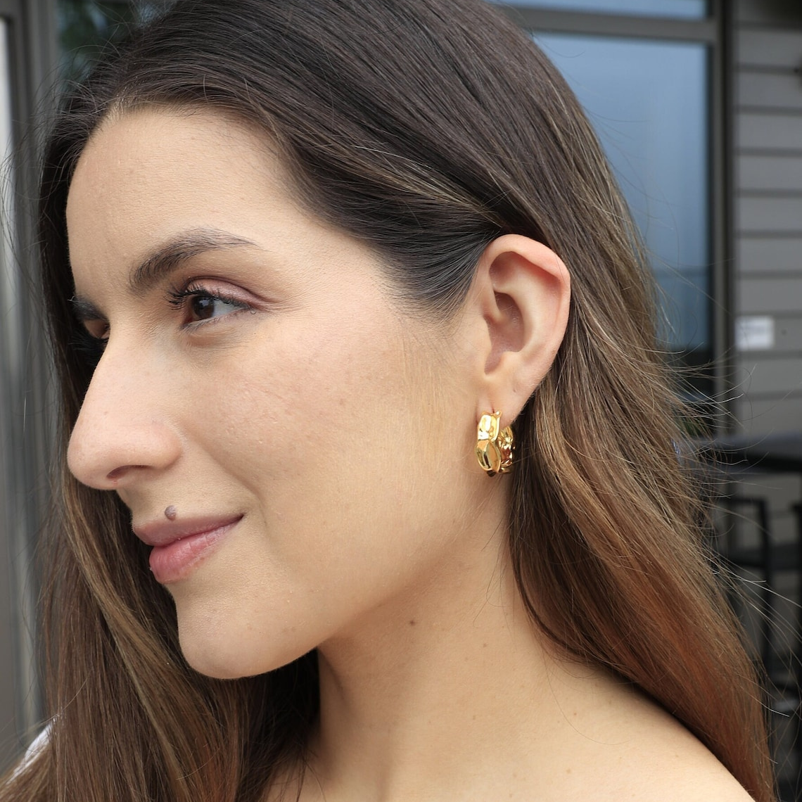 Boucles d'oreilles en forme de tonneau - Boucles d'oreilles délicates