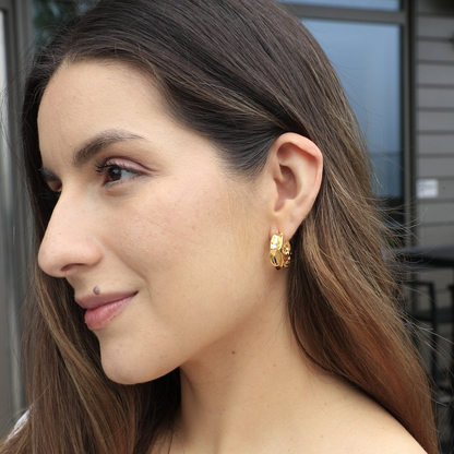 Boucles d'oreilles en forme de tonneau - Boucles d'oreilles délicates