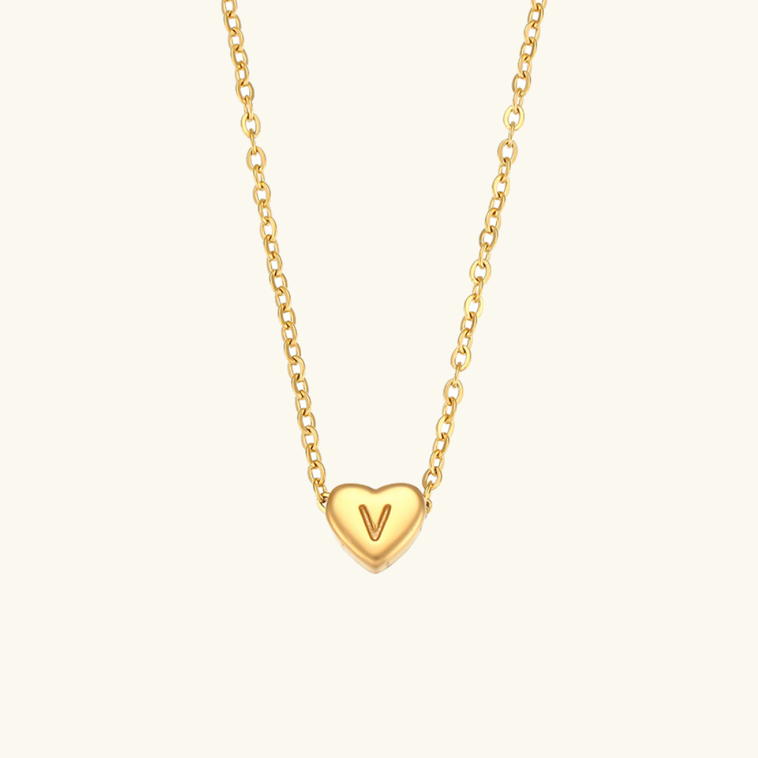 Arielle – Collier Cœur Initiale Doré