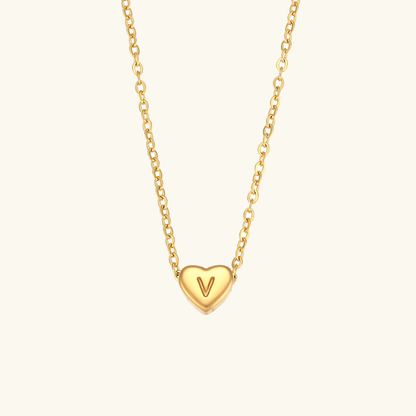 Arielle – Collier Cœur Initiale Doré