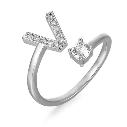 Hinako – Bague Initiale Ajustable Femme
