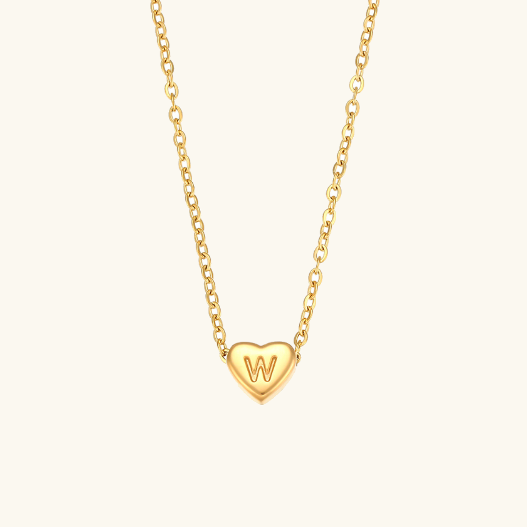 Arielle – Collier Cœur Initiale Doré