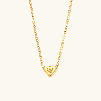 Arielle – Collier Cœur Initiale Doré