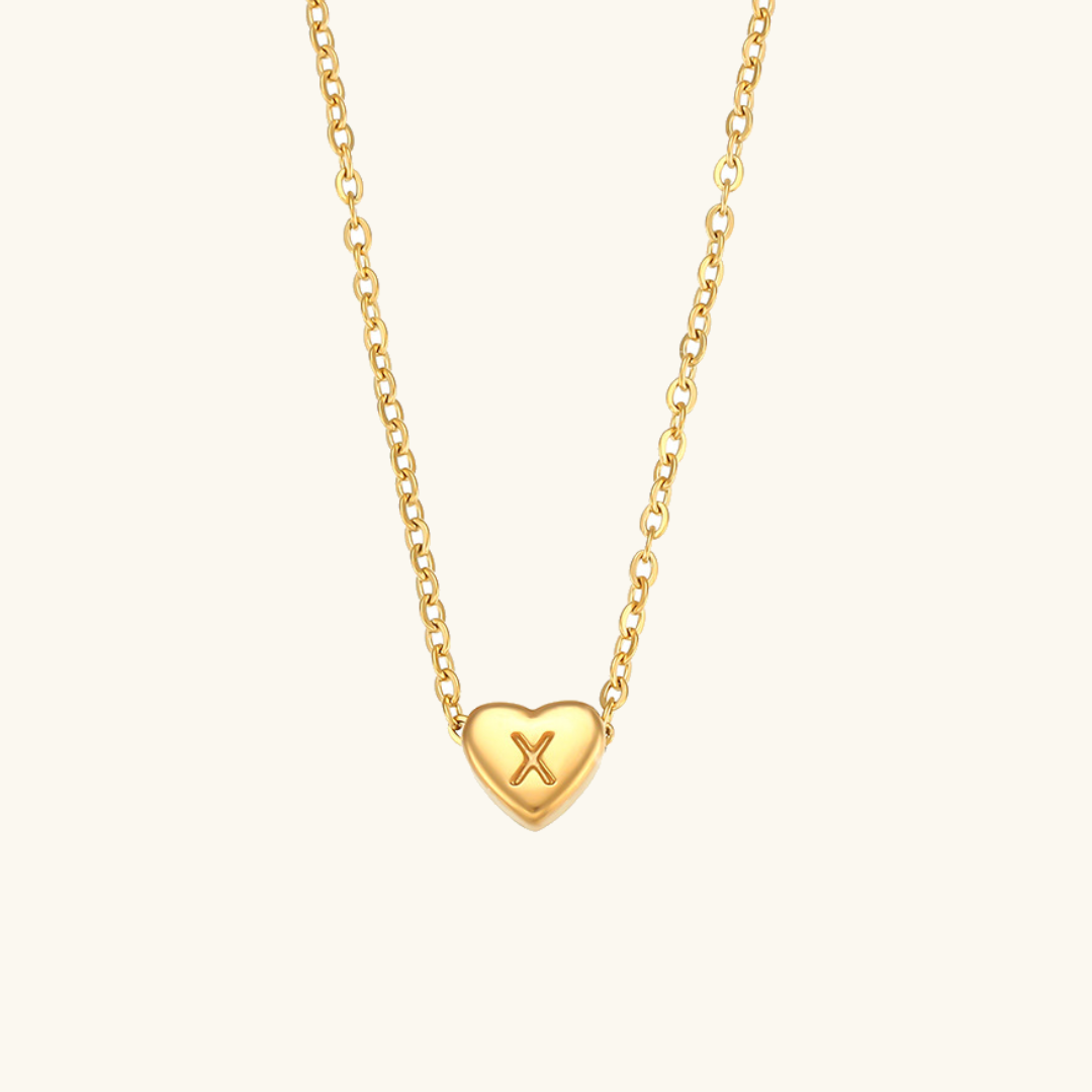 Arielle – Collier Cœur Initiale Doré