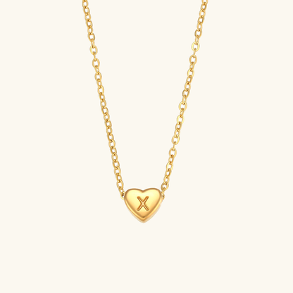 Arielle – Collier Cœur Initiale Doré