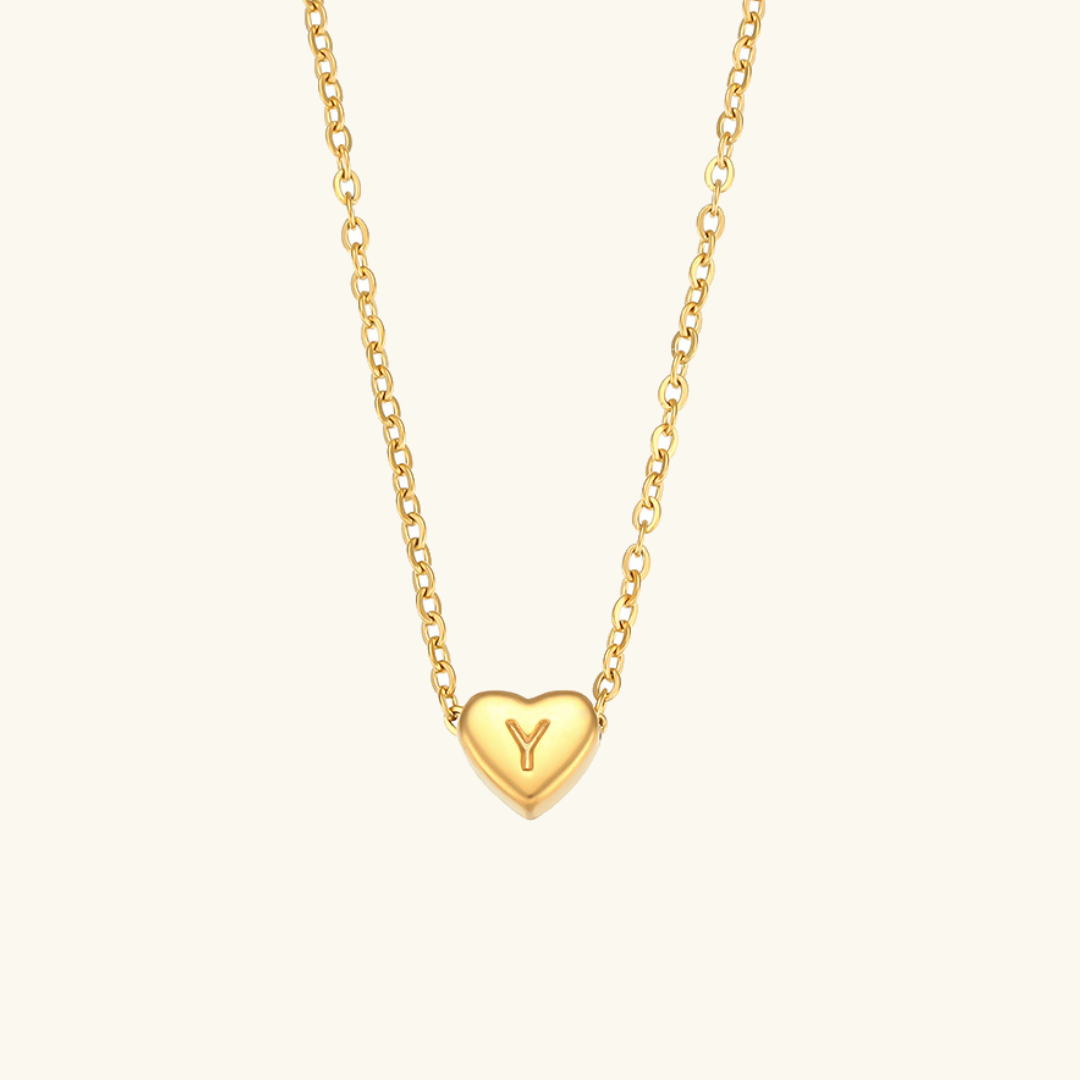 Arielle – Collier Cœur Initiale Doré
