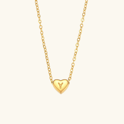 Arielle – Collier Cœur Initiale Doré
