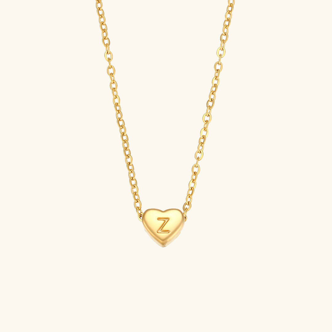 Arielle – Collier Cœur Initiale Doré
