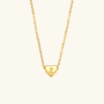 Arielle – Collier Cœur Initiale Doré
