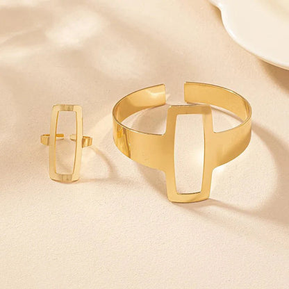 Lina – Duo Bracelet & Bague Rectangle