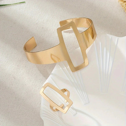 Lina – Duo Bracelet & Bague Rectangle