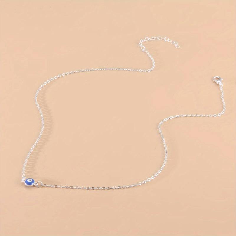 Collier vintage avec le mauvais œil bleu - Collier avec le mauvais œil