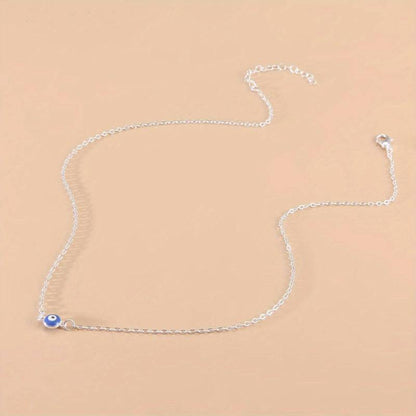 Collier vintage avec le mauvais œil bleu - Collier avec le mauvais œil