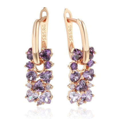 Leah - Boucles d’Oreilles Élégantes Mauves