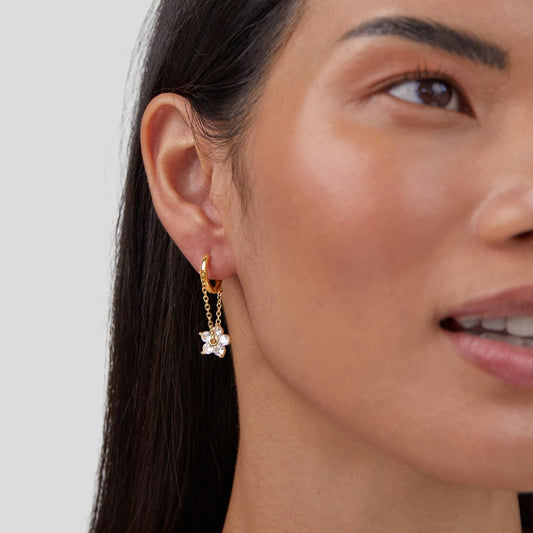 Rhea – Boucles d’Oreilles Pétales de Cristal