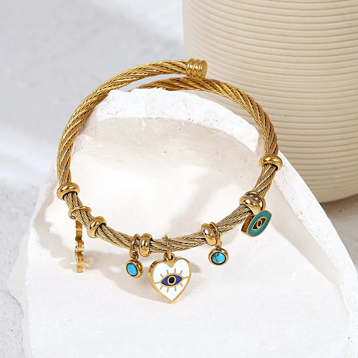 Cynthia – Bracelet Corde Œil Protecteur Bohème