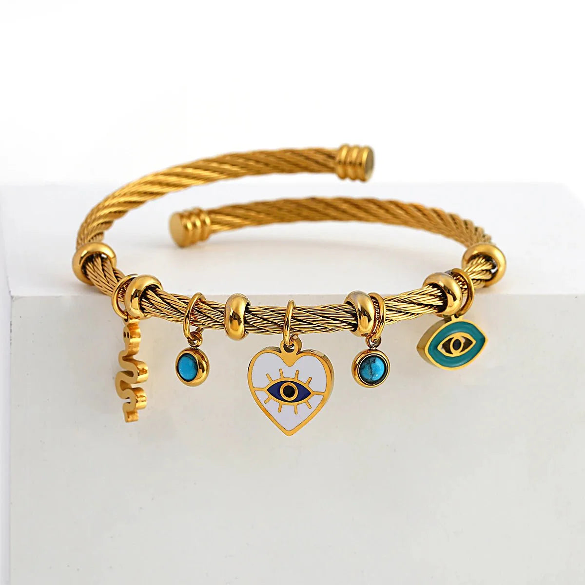 Cynthia – Bracelet Corde Œil Protecteur Bohème